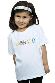Хлопковая футболка с надписью «Дональд Дак» Disney, белый