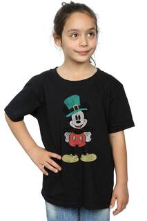 Микки Маус Лепрекон Шляпа Хлопковая футболка Disney, черный