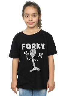Хлопковая футболка «История игрушек 4» Forky Disney, черный