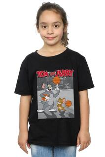 Хлопковая футболка Basketball Buddies Tom &amp; Jerry, черный