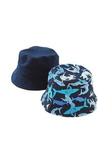 Комплект из 2 летних шапок с изображением акулы Hats Hats Hats, синий