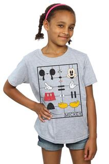 Хлопковая футболка с Микки Маусом «Конструктор» Disney, серый