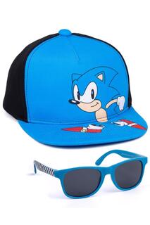 Комплект бейсбольной кепки с солнцезащитными очками Sonic the Hedgehog, синий