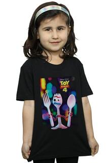 Хлопковая футболка с плакатом «История игрушек 4» Disney, черный