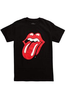 Классическая футболка с языком The Rolling Stones, черный