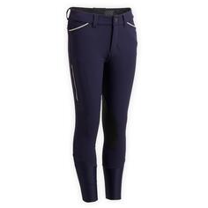 Замшевые брюки-джодхпуры Decathlon для верховой езды Grippy 500 Fouganza, синий