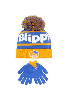 Комплект зимней шапки и перчаток Blippi, синий
