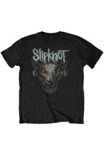 Хлопковая футболка с зараженным козлом Slipknot, черный