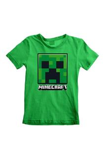 Футболка с изображением Creeper Face Minecraft, зеленый
