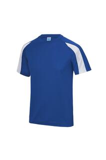 Однотонная спортивная футболка Just Cool с контрастом AWDis, синий