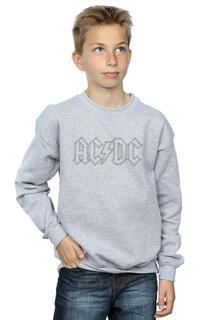 Черный свитшот с контурным логотипом AC/DC, серый
