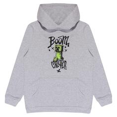 Пуловер с капюшоном Boom Creeper Run Minecraft, серый