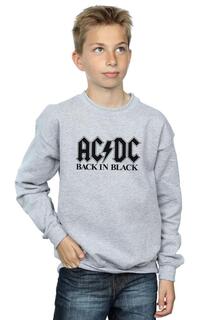 Черный свитшот с логотипом Back in AC/DC, серый