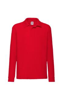 Рубашки-поло/рубашки-поло из пике с длинными рукавами 65/35 (2 шт. в упаковке) Fruit of the Loom, красный