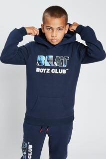 Толстовка с геометрическим принтом &apos;Wavefront&apos; и логотипом Beat Boyz Club, темно-синий