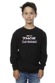 Толстовка с логотипом Thor Love And Thunder Marvel, черный