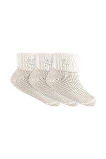 Крестильные хлопковые носки с вышивкой крестиком Sock Snob, белый