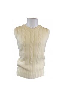Однотонный свитер-жилет для крикета Carta Sport, белый