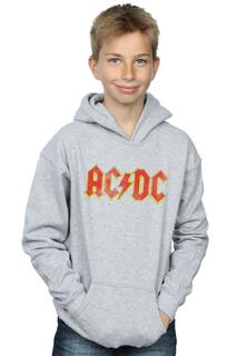 Толстовка с потертым логотипом AC/DC, серый