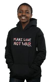 Толстовка с цветочным принтом Make Love Not War Woodstock, черный