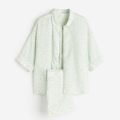 Пижама H&amp;M Home Patterned Satin Floral, светло-зеленый