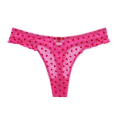 Трусики-стринги Victoria&apos;s Secret Fun &amp; Flirty High-Leg Scoop, ярко-розовый