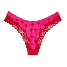 Трусики-стринги Victoria&apos;s Secret Fun &amp; Flirty High-Leg Scoop, ярко-розовый