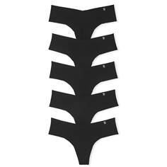 Комплект трусиков-стрингов Victoria&apos;s Secret No-Show, 5 штук, черный