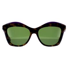 Квадратные винтажные фиолетово-зеленые солнцезащитные очки Havana Havana Salvatore Ferragamo, коричневый