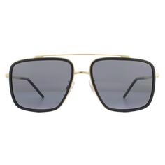 Квадратные золотисто-черно-коричневые поляризованные солнцезащитные очки с градиентом Dolce &amp; Gabbana, черный