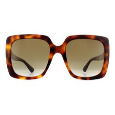 Квадратные коричневые солнцезащитные очки Havana с градиентом Gucci, коричневый