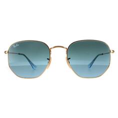 Квадратные золотисто-сине-серые солнцезащитные очки с градиентом Ray-Ban, золото
