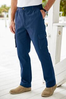 Комфортные брюки карго 31 дюйм Cotton Traders, синий
