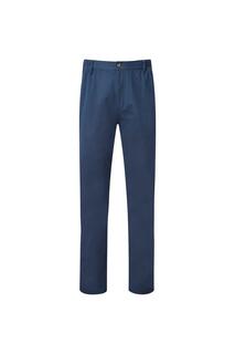 Комфортные брюки с плоской передней частью 27 дюймов Cotton Traders, синий