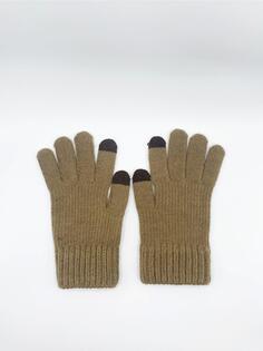 Ребристые вязаные перчатки SVNX, бежевый