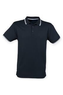 Coolplus Влагоотводящая рубашка поло с короткими рукавами Henbury, темно-синий