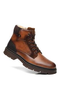 Комфортные, стильные, элегантные ботинки с простой отделкой, шнуровкой и молнией TOP STAKA SHOES, коричневый