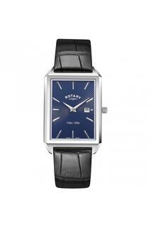 Ультратонкие классические аналоговые кварцевые часы из нержавеющей стали — Gs08020/05 Rotary, синий