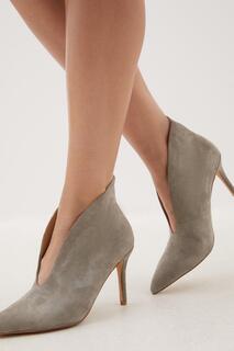 Замшевые туфли на каблуке Karen Millen, серый