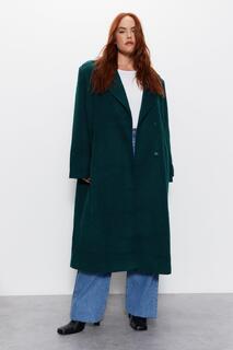 Шерстяное пальто Plus с эполетами Warehouse, зеленый