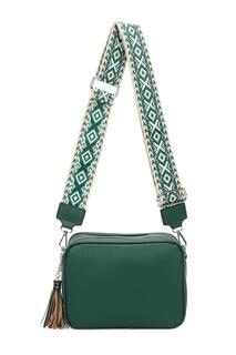 Сумка через плечо Tassol с холщовым ремешком Fontanella Fashion, зеленый