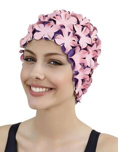 Резиновая шапочка для плавания с цветком Fashy, розовый