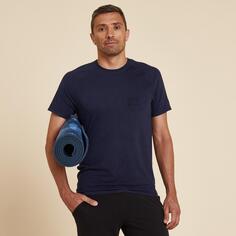 Decathlon Нежная футболка для йоги с короткими рукавами Kimjaly, темно-синий