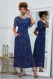 Платье макси с принтом Julita Jolie Moi, синий