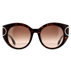 Коричневые солнцезащитные очки с градиентом и черепаховым кошачьим глазом Salvatore Ferragamo, коричневый