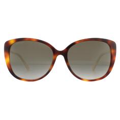 Коричневые солнцезащитные очки Cat Eye Havana Коричневые с градиентом Jimmy Choo, коричневый