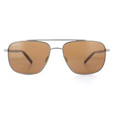 Коричневые солнцезащитные очки Aviator с блестящей бронзой, темно-коричневыми минеральными поляризованными линзами Serengeti, коричневый