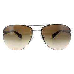 Коричневые солнцезащитные очки-авиаторы с градиентом Prada Sport, коричневый