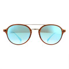Коричневые, серебристо-синие зеркальные солнцезащитные очки-авиаторы с градиентом Ray-Ban, коричневый