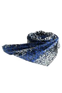 Шерстяной шарф Новый шарф из смеси шерсти и шелка с принтом Blue Chilli, синий